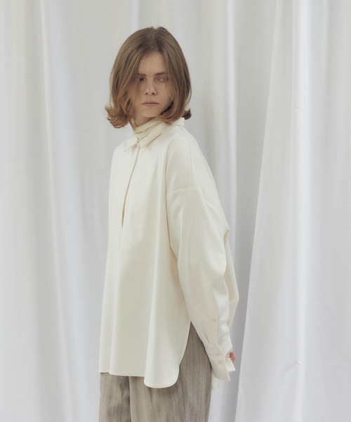 CIEL'AIR（シエルエアー）の「OVERSHIRT（ｵｰﾊﾞｰｼｬﾂ）（シャツ/ブラウス・レディース・モカ/オフホワイト・FREE）」の18枚目の写真