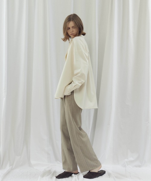 CIEL'AIR（シエルエアー）の「OVERSHIRT（ｵｰﾊﾞｰｼｬﾂ）（シャツ/ブラウス・レディース・モカ/オフホワイト・FREE）」の20枚目の写真