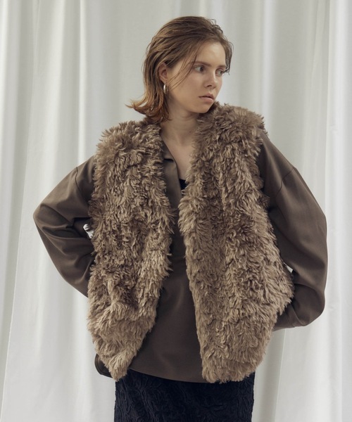 CIEL'AIR（シエルエアー）の「OVERSHIRT（ｵｰﾊﾞｰｼｬﾂ）（シャツ/ブラウス・レディース・モカ/オフホワイト・FREE）」の12枚目の写真