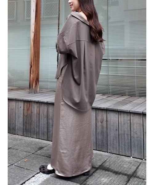 CIEL'AIR（シエルエアー）の「OVERSHIRT（ｵｰﾊﾞｰｼｬﾂ）（シャツ/ブラウス・レディース・モカ/オフホワイト・FREE）」の22枚目の写真