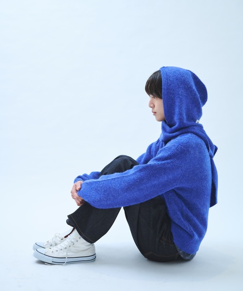 common gull products.(コモンガルプロダクツ)の「凍り声でトグルカーデとバラクラバのセット(ニット/セーター・レディース・杢グレー/レッド系/ブルー系・SMALL/MEDIUM/LARGE)」の11枚目の写真