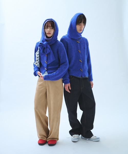 common gull products.(コモンガルプロダクツ)の「凍り声でトグルカーデとバラクラバのセット(ニット/セーター・レディース・杢グレー/レッド系/ブルー系・SMALL/MEDIUM/LARGE)」の12枚目の写真
