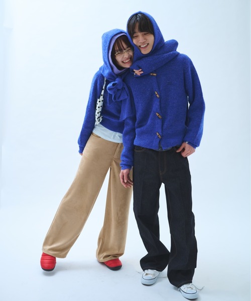 common gull products.(コモンガルプロダクツ)の「凍り声でトグルカーデとバラクラバのセット(ニット/セーター・レディース・杢グレー/レッド系/ブルー系・SMALL/MEDIUM/LARGE)」の13枚目の写真