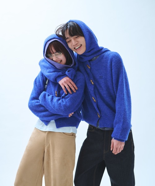 common gull products.(コモンガルプロダクツ)の「凍り声でトグルカーデとバラクラバのセット(ニット/セーター・レディース・杢グレー/レッド系/ブルー系・SMALL/MEDIUM/LARGE)」の14枚目の写真