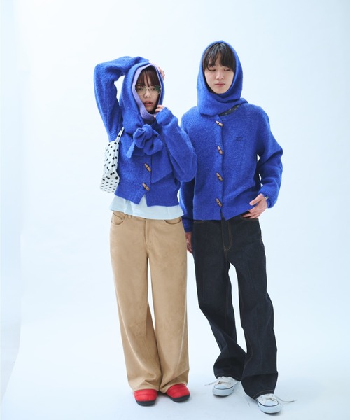 common gull products.(コモンガルプロダクツ)の「凍り声でトグルカーデとバラクラバのセット(ニット/セーター・レディース・杢グレー/レッド系/ブルー系・SMALL/MEDIUM/LARGE)」の15枚目の写真