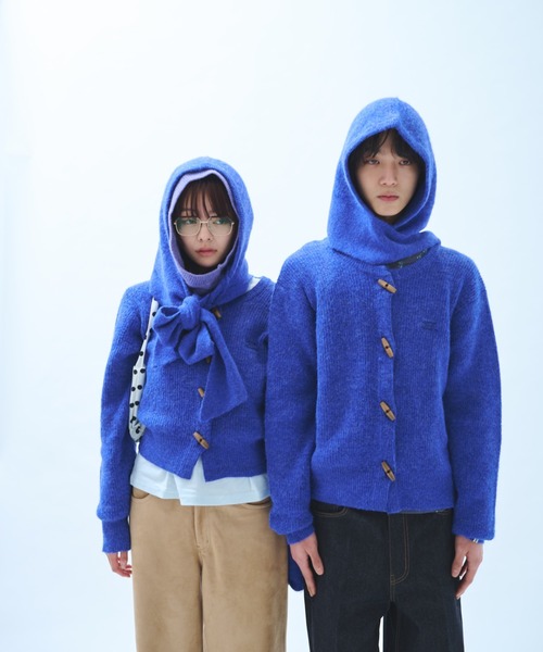 common gull products.(コモンガルプロダクツ)の「凍り声でトグルカーデとバラクラバのセット(ニット/セーター・レディース・杢グレー/レッド系/ブルー系・SMALL/MEDIUM/LARGE)」の16枚目の写真