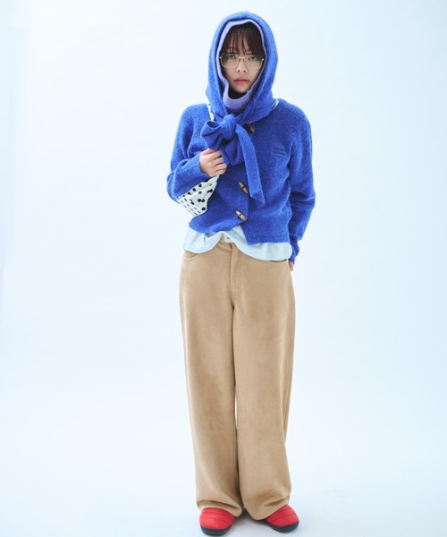 common gull products.(コモンガルプロダクツ)の「凍り声でトグルカーデとバラクラバのセット(ニット/セーター・レディース・杢グレー/レッド系/ブルー系・SMALL/MEDIUM/LARGE)」の18枚目の写真