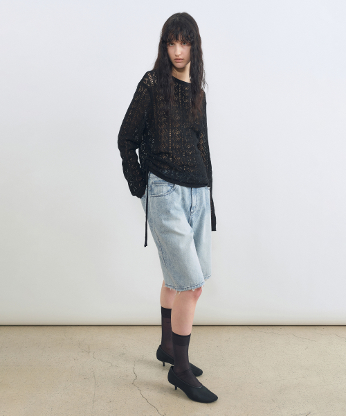 INSILENCE WOMEN(インサイレンスウーマン)の「ストーンウォッシュバミューダデニム BLUE(その他パンツ・レディース・その他・X-SMALL/SMALL/MEDIUM/LARGE)」の9枚目の写真