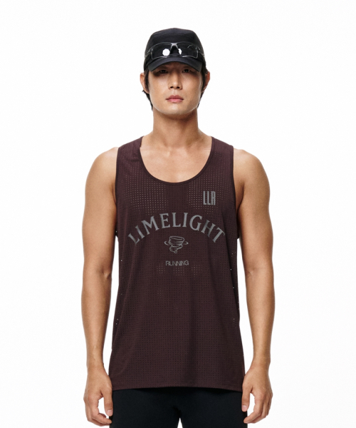 LIMELIGHT APPAREL(ライムライトアパレル)の「アーチロゴランニングスリーブレスパンチング(ブラウン/グレー)(Tシャツ/カットソー・メンズ・その他・SMALL/MEDIUM/LARGE)」の1枚目の写真