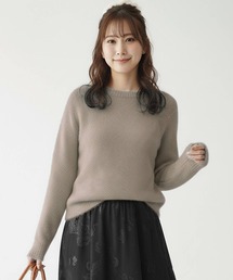 ニット トップス プルオーバー レディース カジュアル 冬 秋 春 起毛 モヘア風 ゆったり 暖かい 軽量 きれいめ 上品 かわいい 長袖 無地 シンプル Uネック