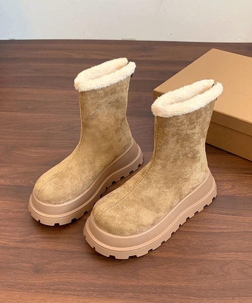 shoes365(シューズスリーシックスファイヴ)の「厚底ショートムートンブーツ (AW)(ブーツ・レディース・ブラック/ブラウン/ベージュ・23.0cm/23.5cm/24.0cm/24.5cm/25.0cm)」の17枚目の写真