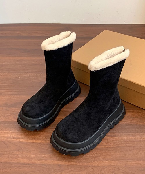 shoes365(シューズスリーシックスファイヴ)の「厚底ショートムートンブーツ (AW)(ブーツ・レディース・ブラック/ブラウン/ベージュ・23.0cm/23.5cm/24.0cm/24.5cm/25.0cm)」の18枚目の写真