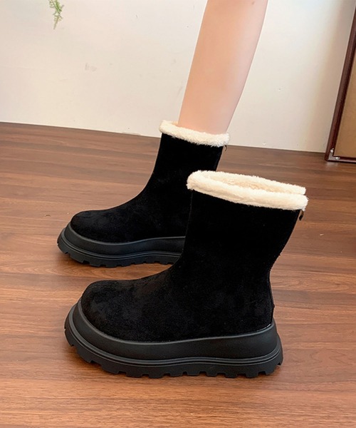 shoes365(シューズスリーシックスファイヴ)の「厚底ショートムートンブーツ (AW)(ブーツ・レディース・ブラック/ブラウン/ベージュ・23.0cm/23.5cm/24.0cm/24.5cm/25.0cm)」の5枚目の写真