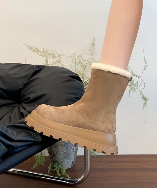 shoes365(シューズスリーシックスファイヴ)の「厚底ショートムートンブーツ (AW)(ブーツ・レディース・ブラック/ブラウン/ベージュ・23.0cm/23.5cm/24.0cm/24.5cm/25.0cm)」の9枚目の写真