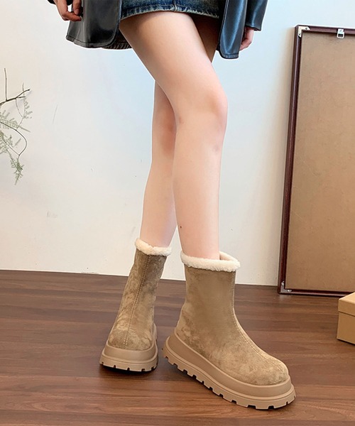 shoes365(シューズスリーシックスファイヴ)の「厚底ショートムートンブーツ (AW)(ブーツ・レディース・ブラック/ブラウン/ベージュ・23.0cm/23.5cm/24.0cm/24.5cm/25.0cm)」の11枚目の写真