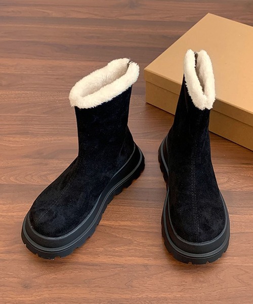 shoes365(シューズスリーシックスファイヴ)の「厚底ショートムートンブーツ (AW)(ブーツ・レディース・ブラック/ブラウン/ベージュ・23.0cm/23.5cm/24.0cm/24.5cm/25.0cm)」の14枚目の写真