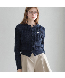Wool cable knit cardigan
