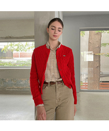 Wool cable knit cardigan