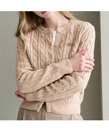Wool cable knit cardigan