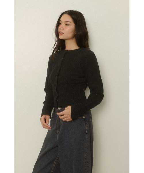 ALEXIA STAM（アリシアスタン）の「Button Knit Cropped Cardigan /ボタンニットカーデ（ニット/セーター・レディース・イエロー/ブラック/グレー・FREE）」の5枚目の写真