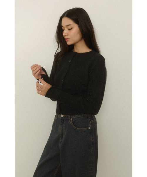 ALEXIA STAM（アリシアスタン）の「Button Knit Cropped Cardigan /ボタンニットカーデ（ニット/セーター・レディース・イエロー/ブラック/グレー・FREE）」の6枚目の写真