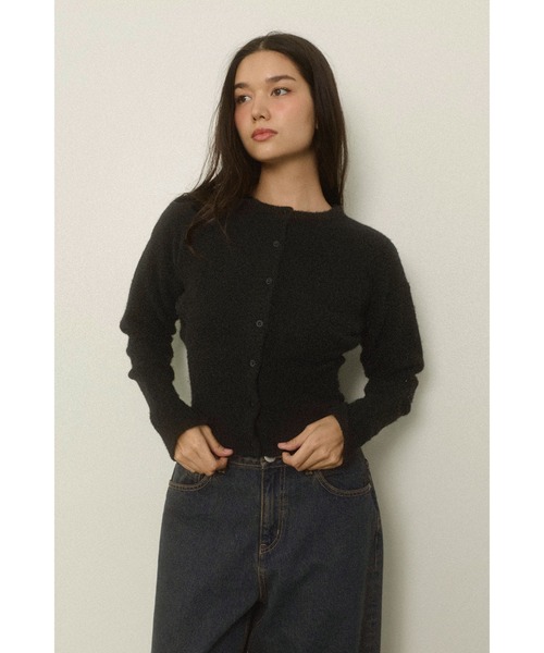 ALEXIA STAM（アリシアスタン）の「Button Knit Cropped Cardigan /ボタンニットカーデ（ニット/セーター・レディース・イエロー/ブラック/グレー・FREE）」の7枚目の写真