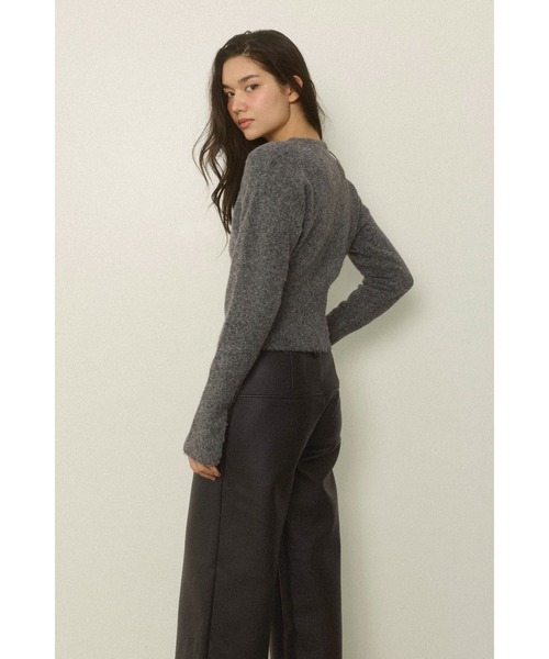 ALEXIA STAM（アリシアスタン）の「Button Knit Cropped Cardigan /ボタンニットカーデ（ニット/セーター・レディース・イエロー/ブラック/グレー・FREE）」の8枚目の写真