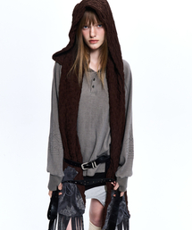 RSSC（アールエスエスシー）の「VELVET MIXED WRINKLE HOODIE MUFFLER - BROWN（マフラー）」