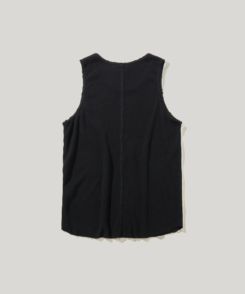 RUSTICCLUB(ラスティッククラブ)の「VINTAGE WAFFLE SLEEVELESS_BLACK(Tシャツ/カットソー・レディース・その他・MEDIUM/LARGE)」の2枚目の写真