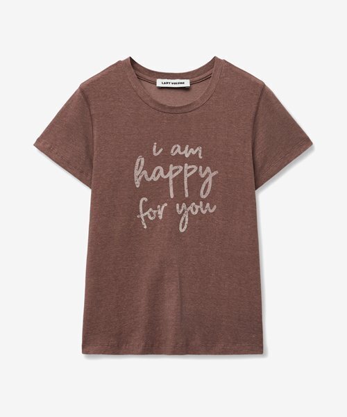 LADY VOLUME(レディーボリューム)の「LETTERING CROP T-SHIRT_BROWN(Tシャツ/カットソー・レディース・その他・SMALL/MEDIUM)」の1枚目の写真