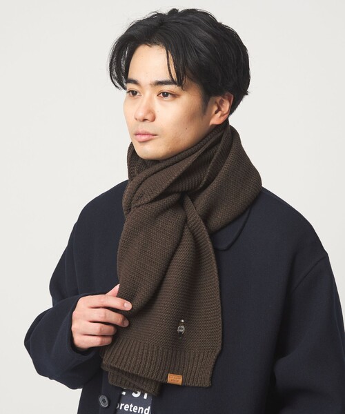 INFIELDER DESIGN(インフィールダーデザイン)の「【別注】<INFIELDER DESIGN>BEAR ニット マフラー(マフラー・メンズ・グレー系/ブラック/ダークブラウン・FREE)」の3枚目の写真