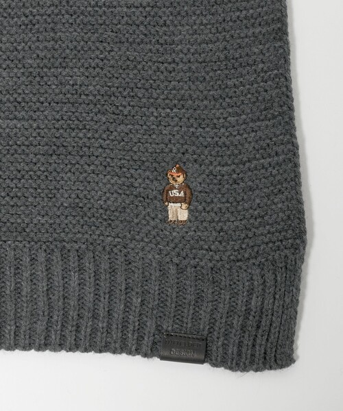 INFIELDER DESIGN(インフィールダーデザイン)の「【別注】<INFIELDER DESIGN>BEAR ニット マフラー(マフラー・メンズ・グレー系/ブラック/ダークブラウン・FREE)」の9枚目の写真
