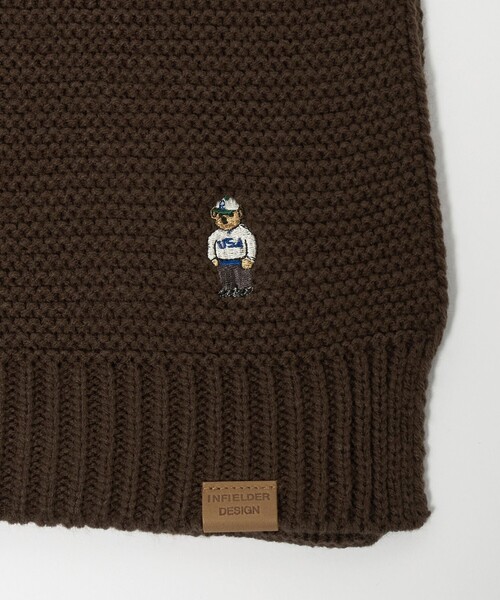 INFIELDER DESIGN(インフィールダーデザイン)の「【別注】<INFIELDER DESIGN>BEAR ニット マフラー(マフラー・メンズ・グレー系/ブラック/ダークブラウン・FREE)」の13枚目の写真