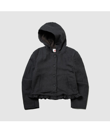 SOME PLACE（サムプレイス）の「フリルクラシックウーマンチェック配色シングルボタンフードショートコートジャケット_2COLOR（パーカー）」