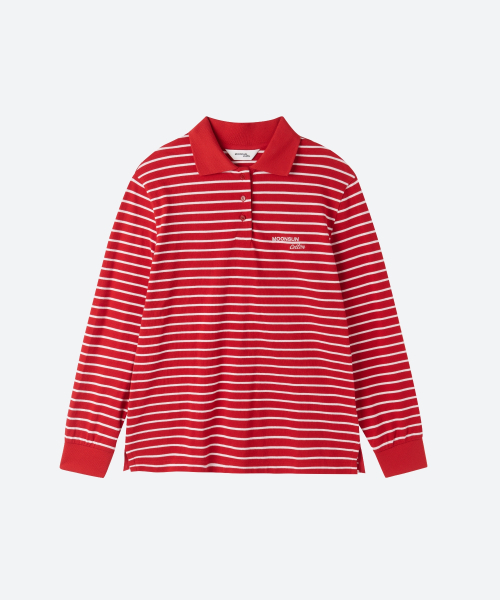 MOONSUN（ムーンサン）の「M.C Stripe PK Shirt / Red Pink（ポロシャツ・レディース・その他・SMALL/MEDIUM）」の3枚目の写真