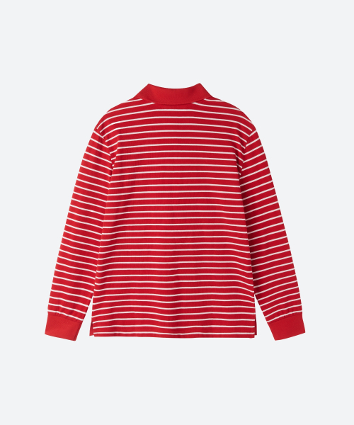 MOONSUN（ムーンサン）の「M.C Stripe PK Shirt / Red Pink（ポロシャツ・レディース・その他・SMALL/MEDIUM）」の4枚目の写真