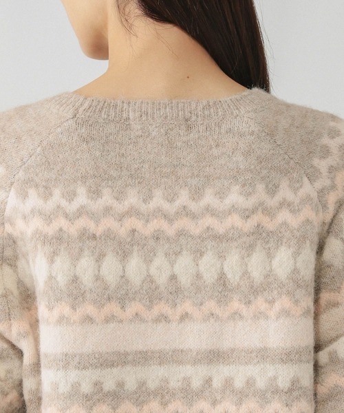 GLOBAL WORK（グローバルワーク）の「フェアアイル柄ニットプルオーバー/606417（ニット/セーター・レディース・ライトベージュ/グレー・LARGE/MEDIUM）」の15枚目の写真
