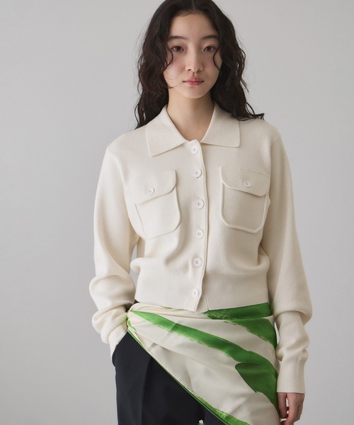 ADAM ET ROPE'（アダムエロペ）の「コットンカシミヤポケットカーディガン（カーディガン/ボレロ・レディース・サックスブルー/レッド系その他2/オフホワイト/グレー・FREE）」の20枚目の写真