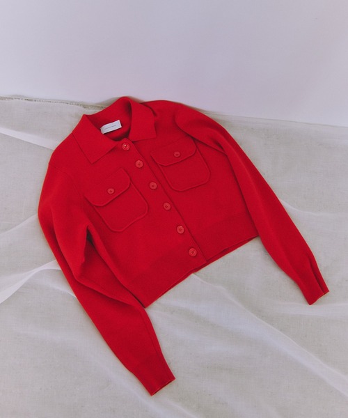 ADAM ET ROPE'（アダムエロペ）の「コットンカシミヤポケットカーディガン（カーディガン/ボレロ・レディース・サックスブルー/レッド系その他2/オフホワイト/グレー・FREE）」の14枚目の写真