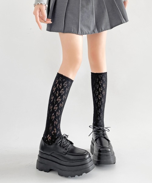 Shoes in Closet（シューズインクローゼット）の「厚底 トリプルソール ボリューム レースアップ シューズ 6437（ドレスシューズ・レディース・ブラック/ブラック系その他・S/M/L/LL）」の3枚目の写真