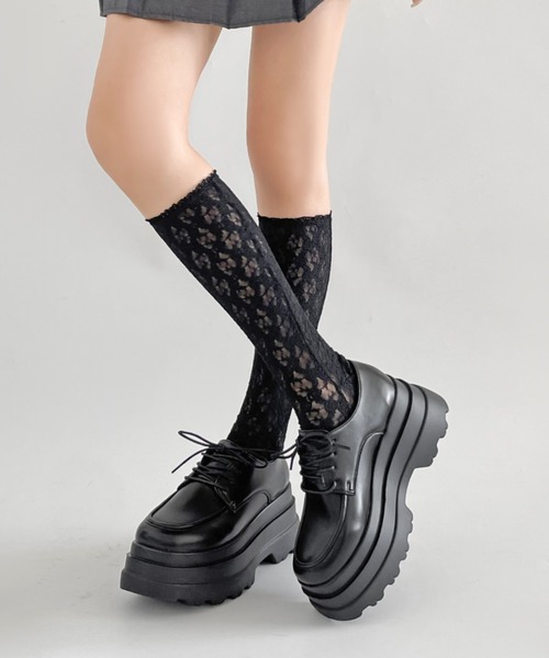 Shoes in Closet（シューズインクローゼット）の「厚底 トリプルソール ボリューム レースアップ シューズ 6437（ドレスシューズ・レディース・ブラック/ブラック系その他・S/M/L/LL）」の6枚目の写真