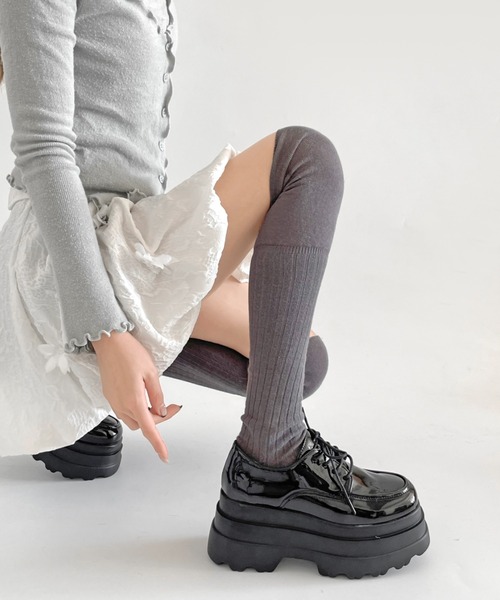 Shoes in Closet（シューズインクローゼット）の「厚底 トリプルソール ボリューム レースアップ シューズ 6437（ドレスシューズ・レディース・ブラック/ブラック系その他・S/M/L/LL）」の15枚目の写真