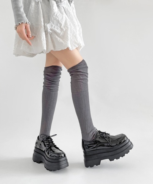 Shoes in Closet（シューズインクローゼット）の「厚底 トリプルソール ボリューム レースアップ シューズ 6437（ドレスシューズ・レディース・ブラック/ブラック系その他・S/M/L/LL）」の14枚目の写真