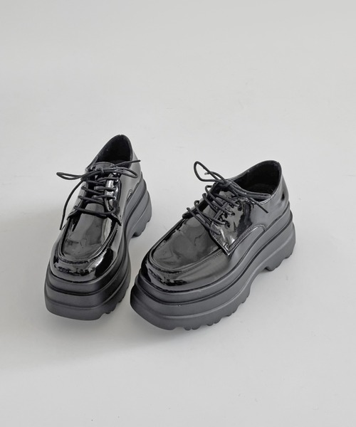 Shoes in Closet（シューズインクローゼット）の「厚底 トリプルソール ボリューム レースアップ シューズ 6437（ドレスシューズ・レディース・ブラック/ブラック系その他・S/M/L/LL）」の17枚目の写真