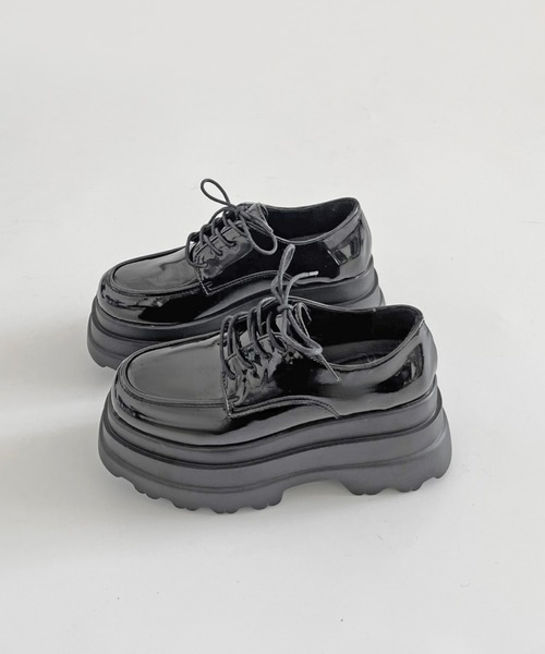 Shoes in Closet（シューズインクローゼット）の「厚底 トリプルソール ボリューム レースアップ シューズ 6437（ドレスシューズ・レディース・ブラック/ブラック系その他・S/M/L/LL）」の16枚目の写真
