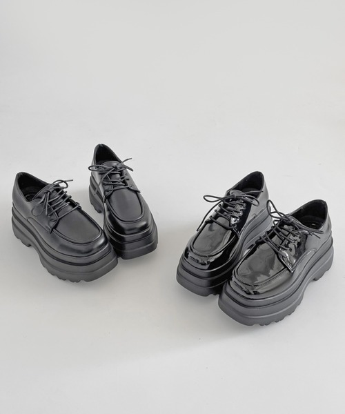 Shoes in Closet（シューズインクローゼット）の「厚底 トリプルソール ボリューム レースアップ シューズ 6437（ドレスシューズ・レディース・ブラック/ブラック系その他・S/M/L/LL）」の22枚目の写真