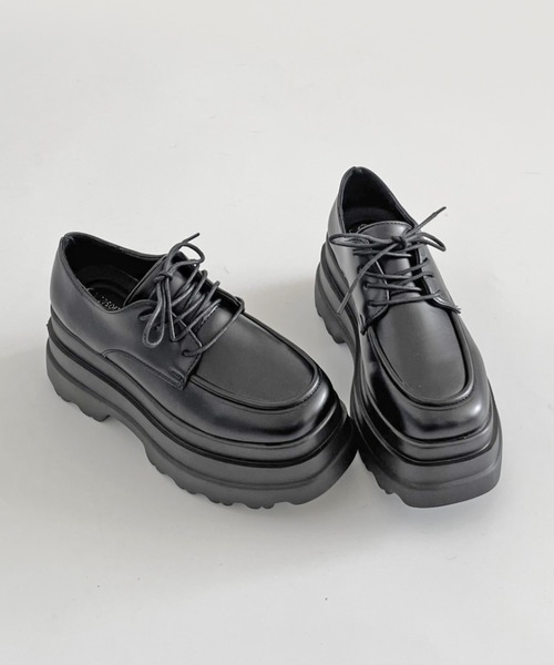 Shoes in Closet（シューズインクローゼット）の「厚底 トリプルソール ボリューム レースアップ シューズ 6437（ドレスシューズ・レディース・ブラック/ブラック系その他・S/M/L/LL）」の8枚目の写真