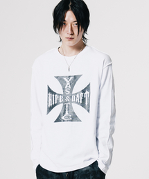 VASTIC（バスティック）の「クロスロゴロングスリーブ_ホワイト（Tシャツ/カットソー）」