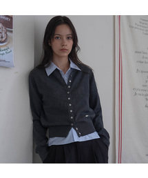 Signiture Pearl Button Cardigan [Charcoal]