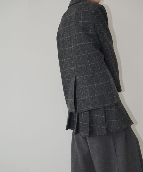 chuclla（チュクラ）の「【YOUYILIN】アーガイルパッチ テーラードジャケット CHYOUW25a008（テーラードジャケット・レディース・ダークグレー・L/M）」の5枚目の写真